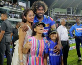 Lasith Malinga with his family naaradtv